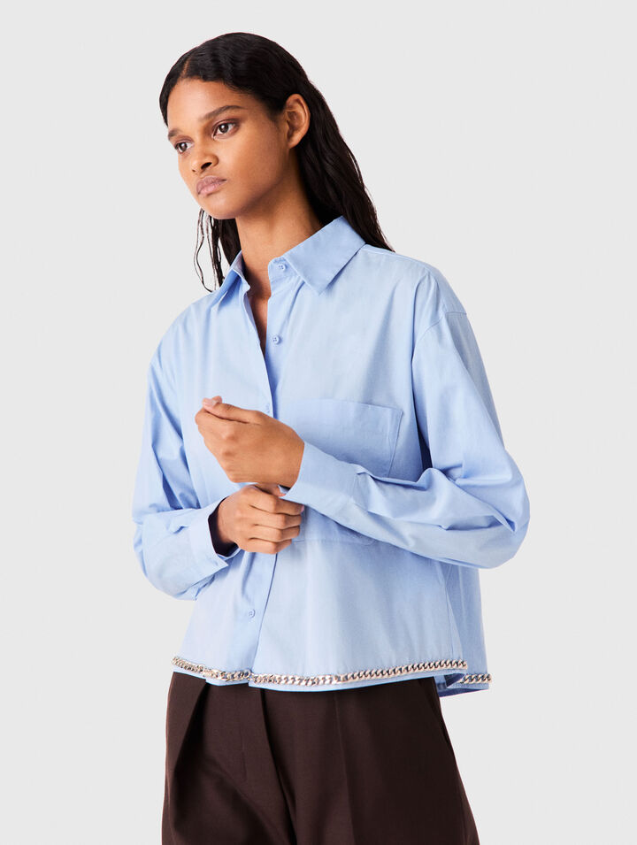 Chemise courte avec galon cha&icirc;ne