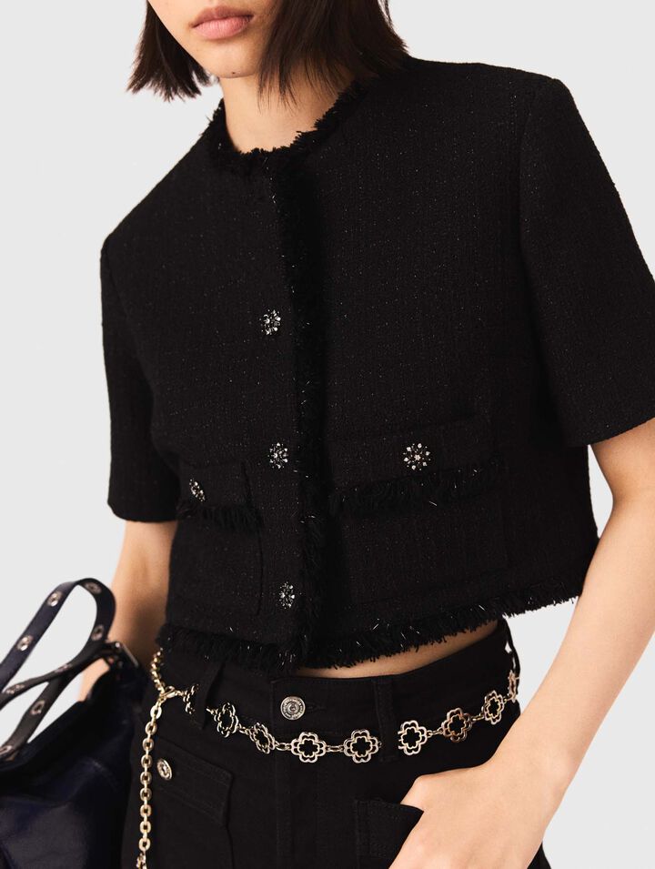 Veste court en tweed brillant