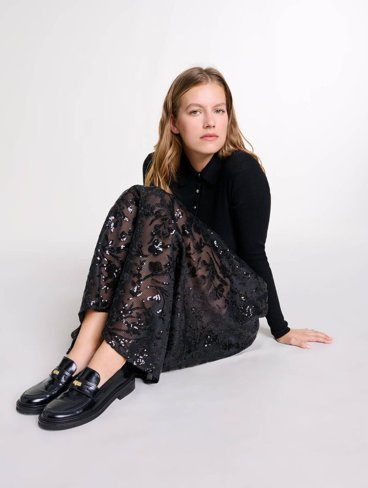 Jupe longue à sequins
