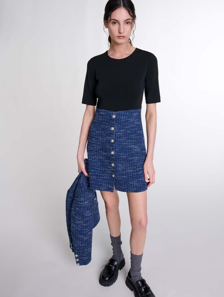Robe 2-en-1 en tweed