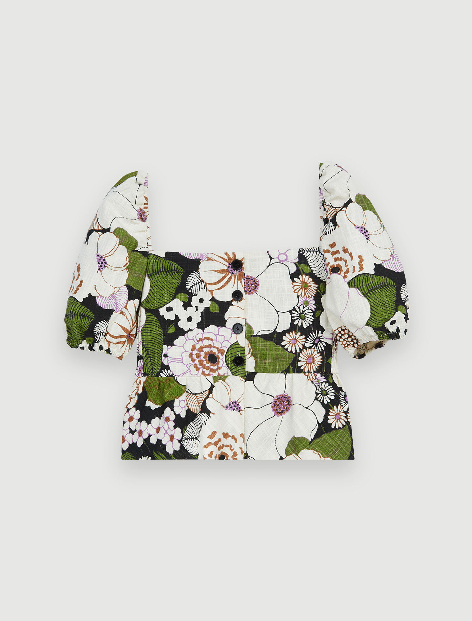 Top imprimé à fleurs 70's