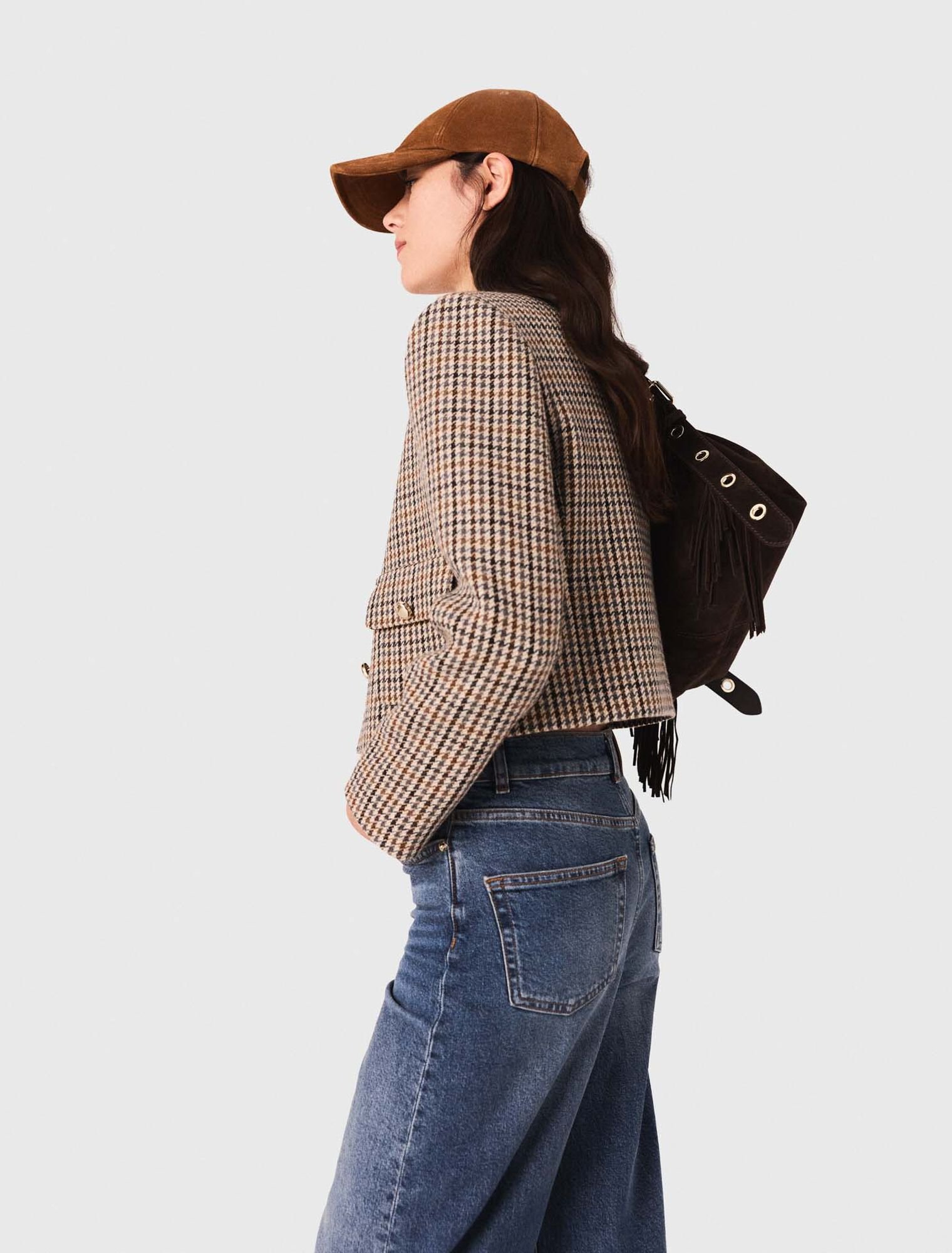 Veste courte à carreaux