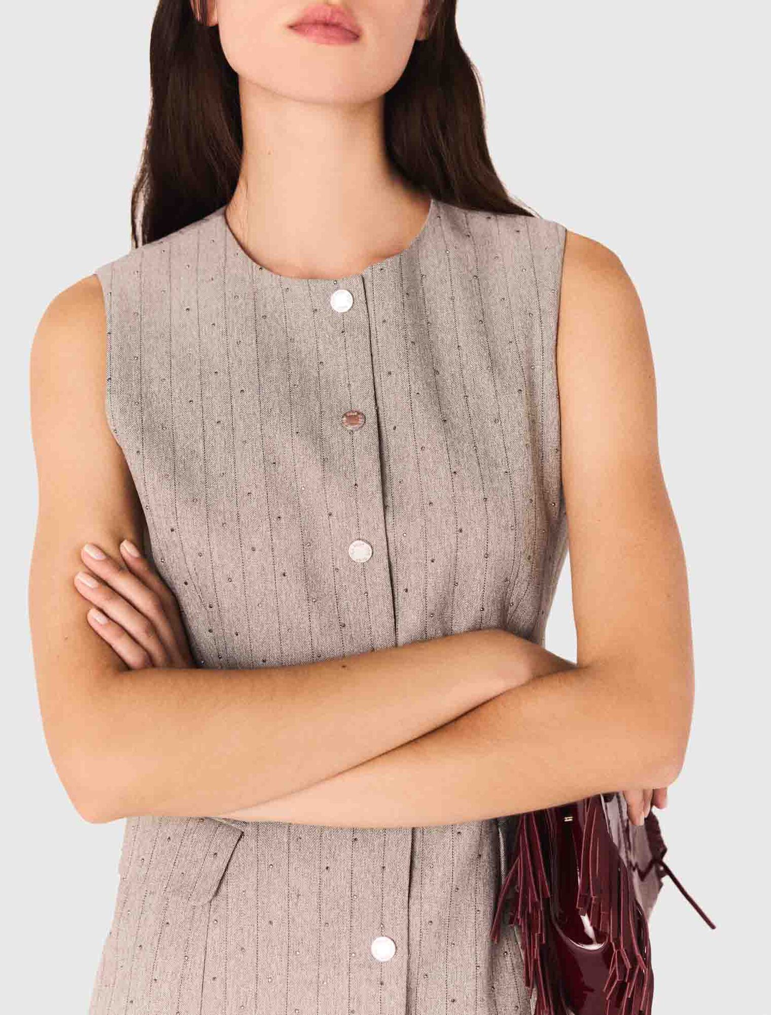 Robe tailleur courte à strass