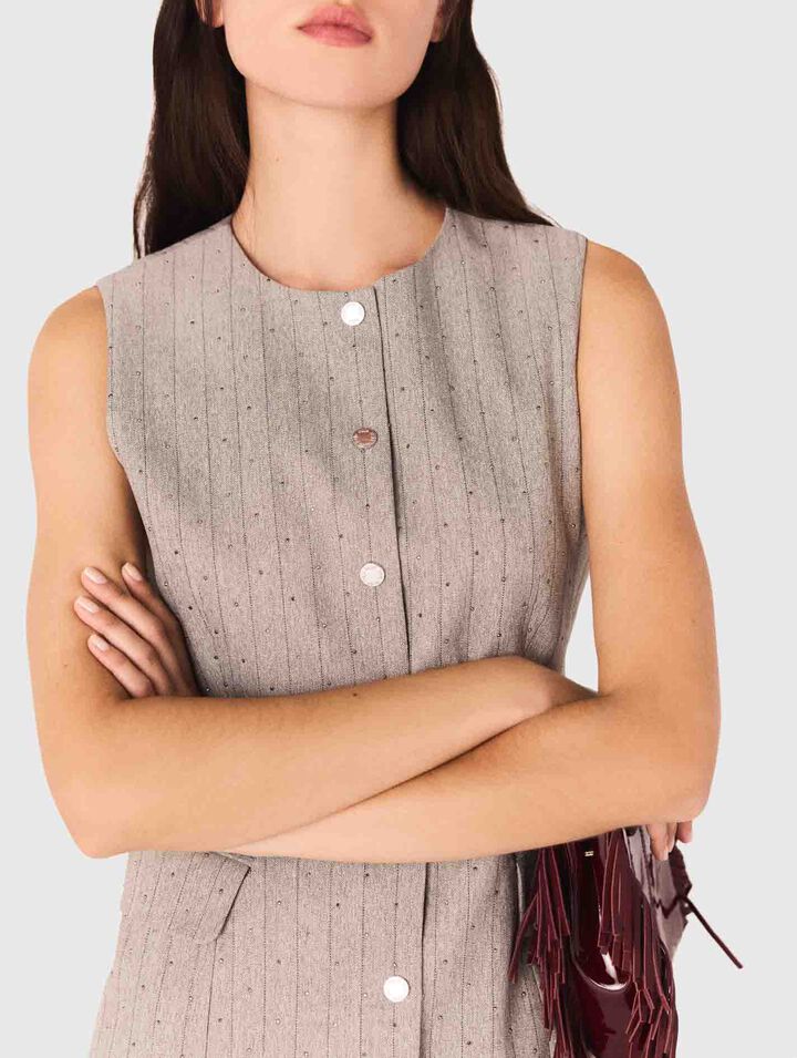 Robe tailleur courte à strass