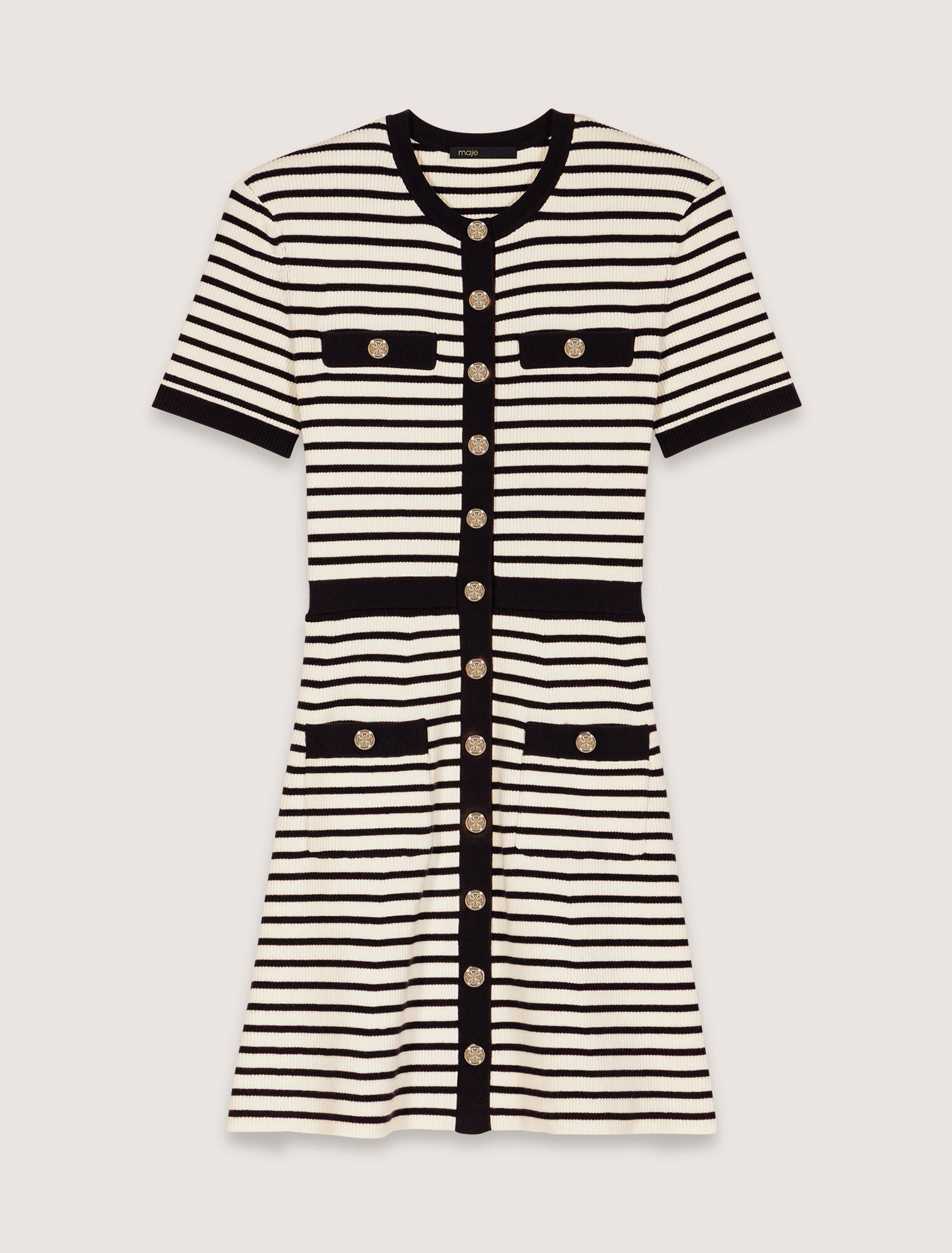Robe courte en maille côtelée