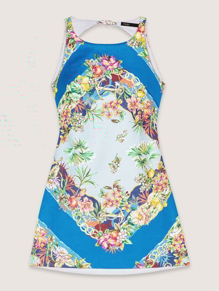Maje Patterned Shift Dress In Imprime Floral Multicouleur