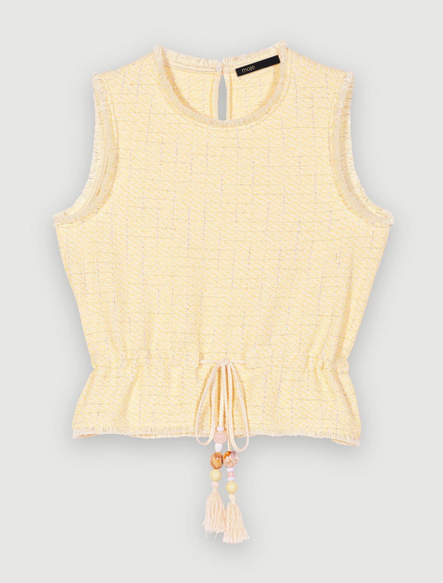Top sans manches en tweed lurex