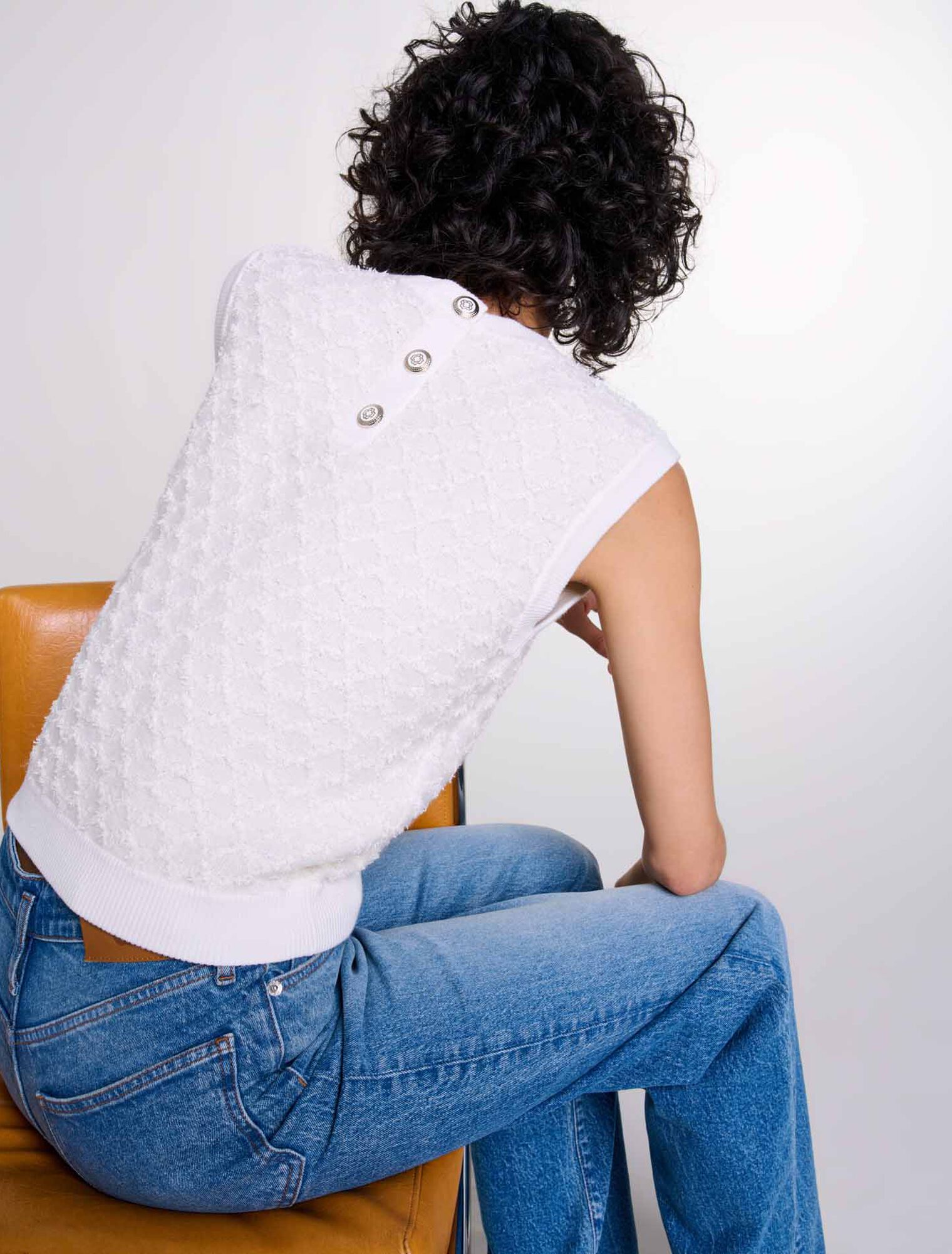 Pull sans manches en maille