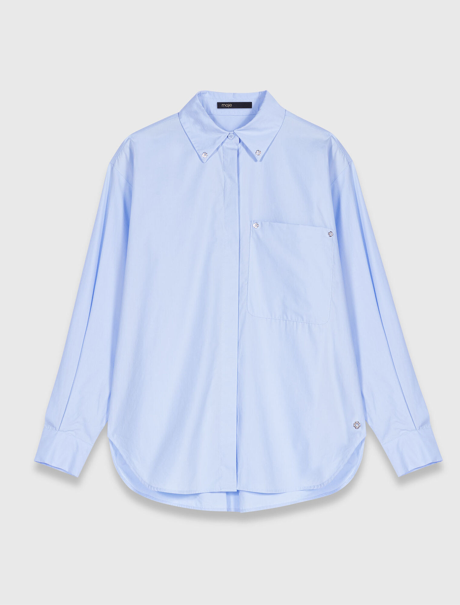 Chemise longue en popeline
