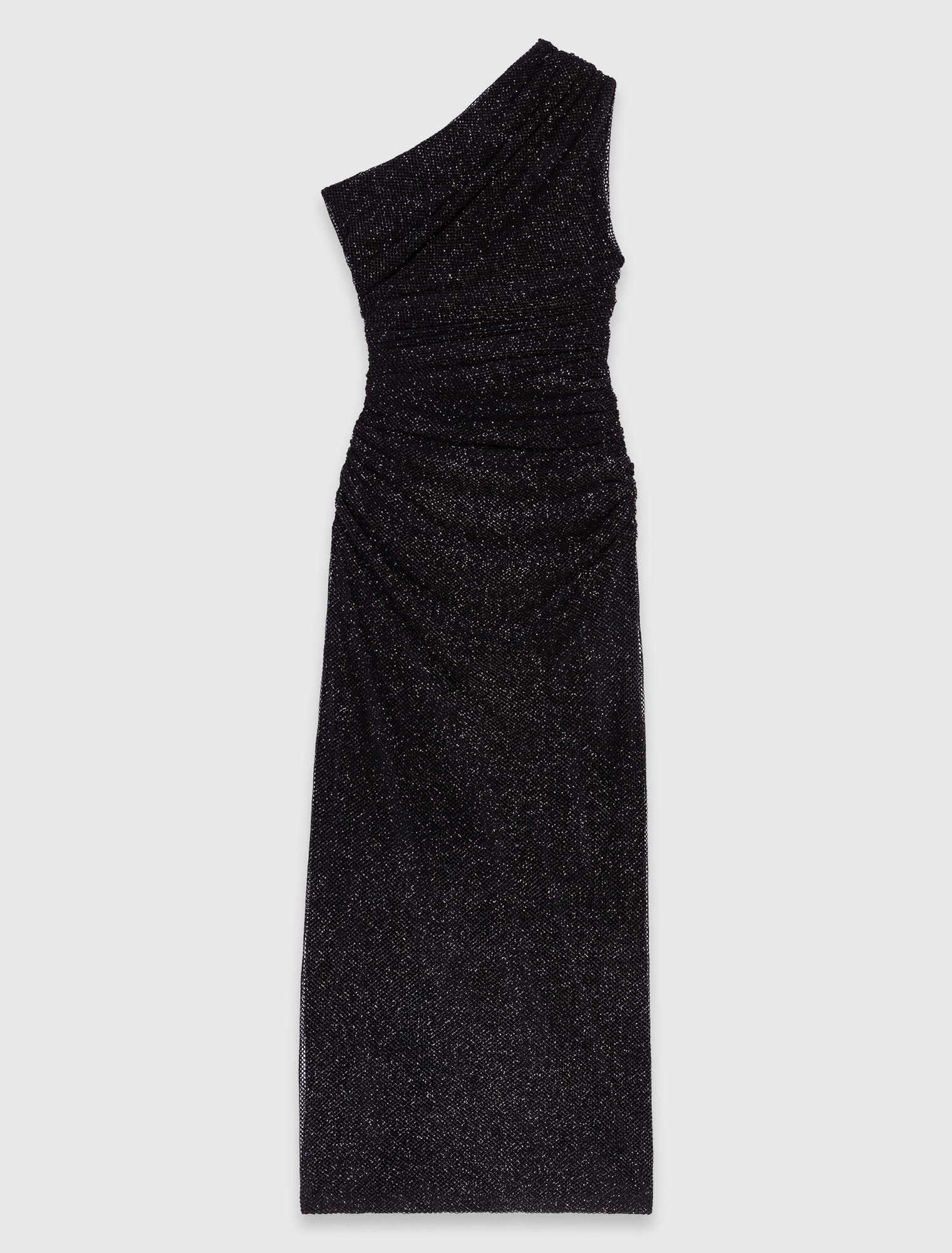 Robe asymétrique en maille strassée