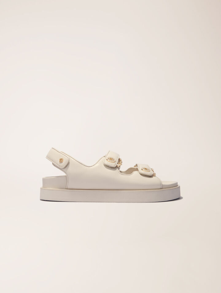 Sandales plates en cuir