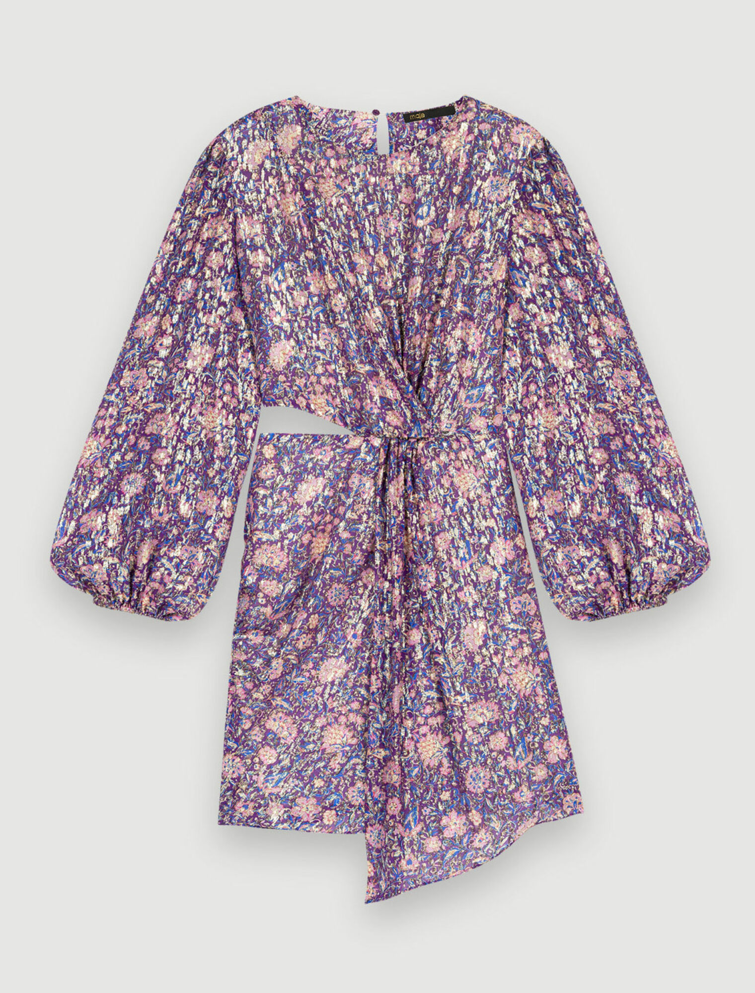Robe en viscose imprimée métallisée