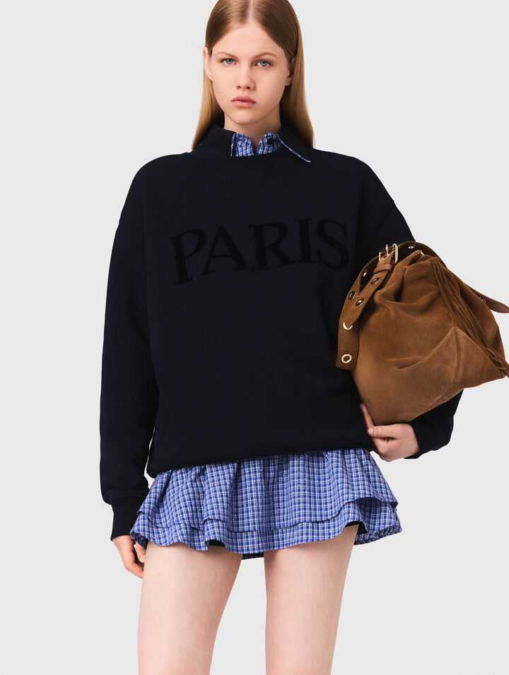 Sweatshirt logo Paris en relief