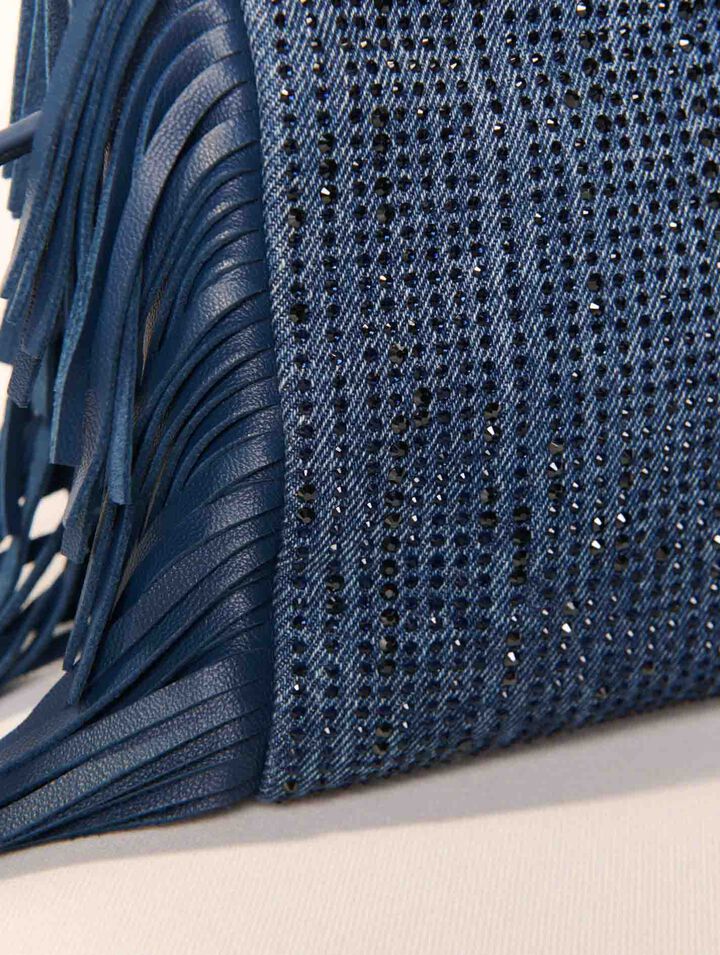 Sac M Mini en denim strassé