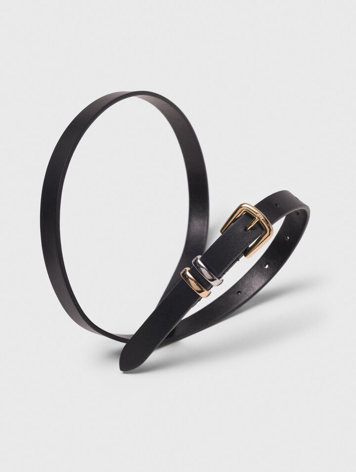Ceinture fine et boucle carrée