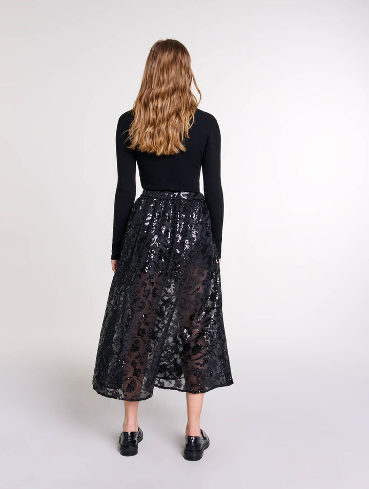Jupe longue à sequins