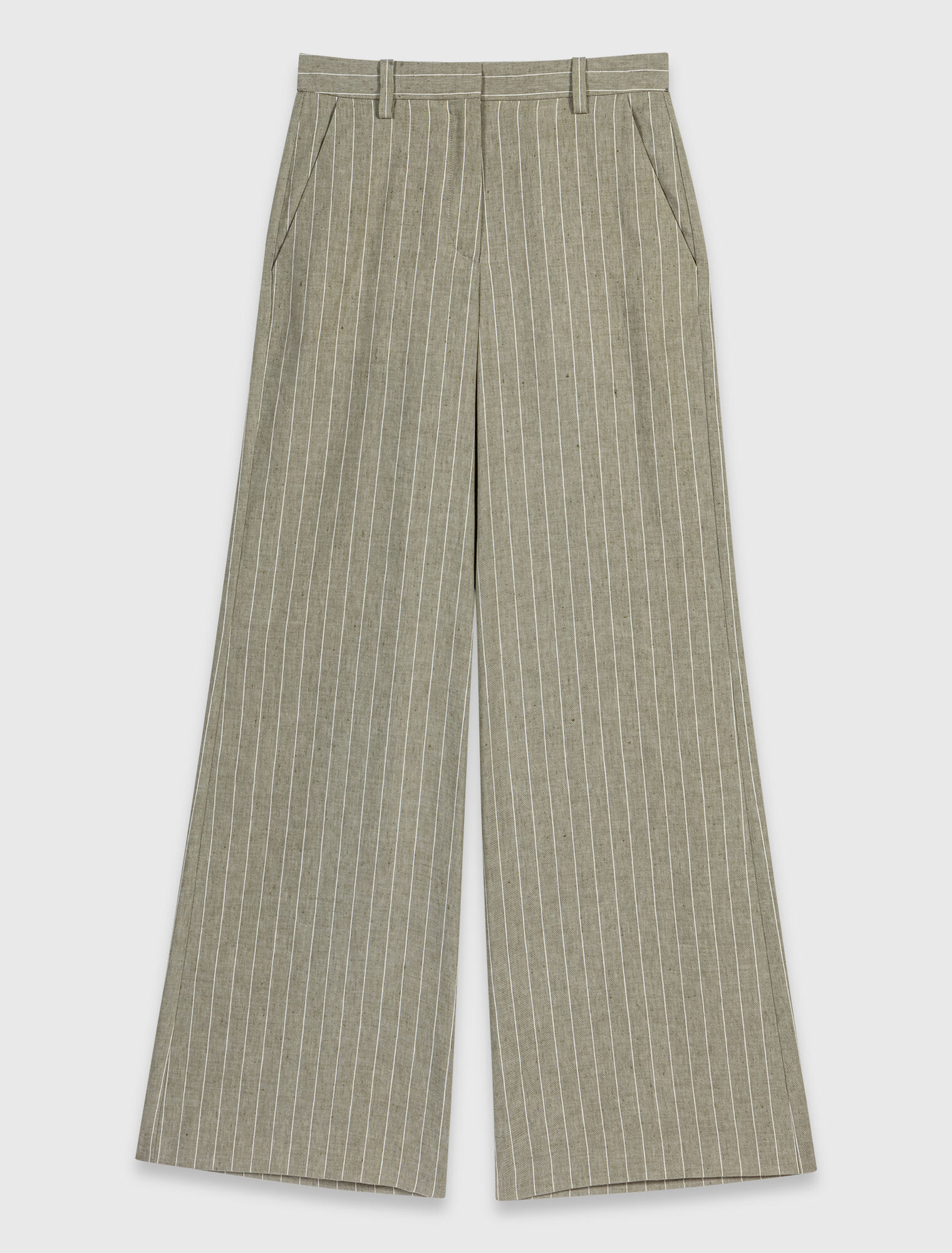 Pantalon tailleur en lin m&eacute;lang&eacute;