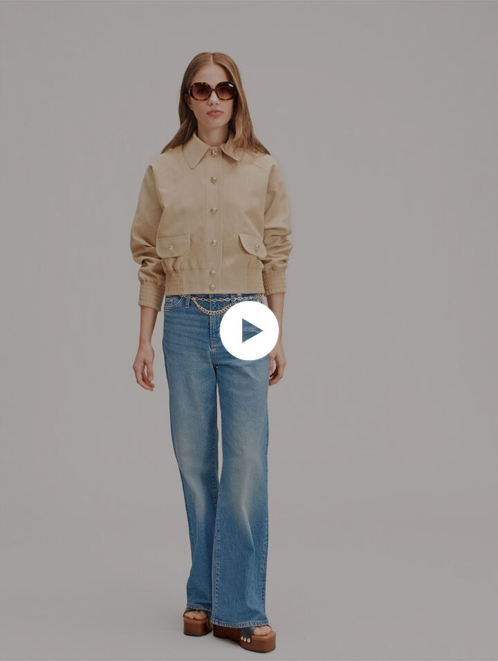Blouson bomber en lin et coton