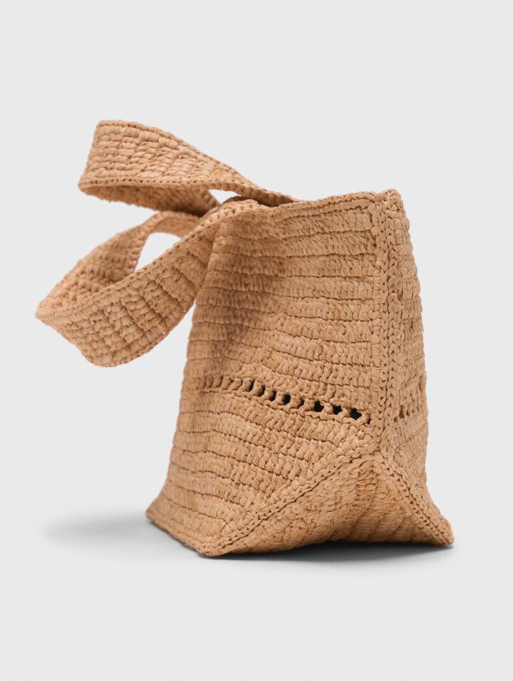 Mini cabas en raphia naturel