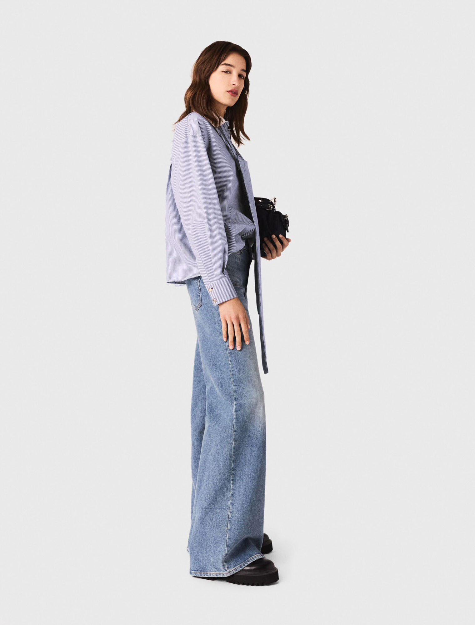 Chemise lavalliere rayée