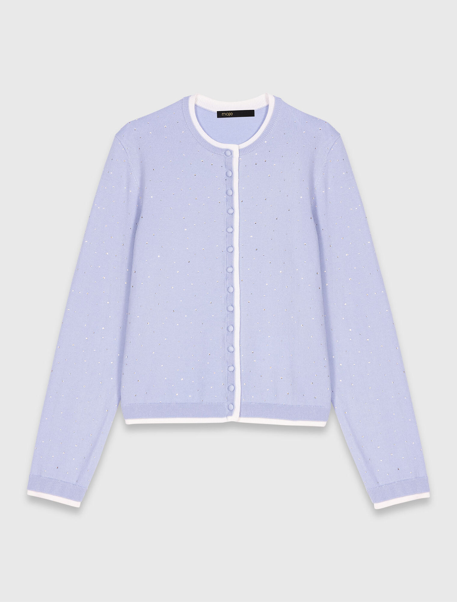 Cardigan 100% laine avec strass 