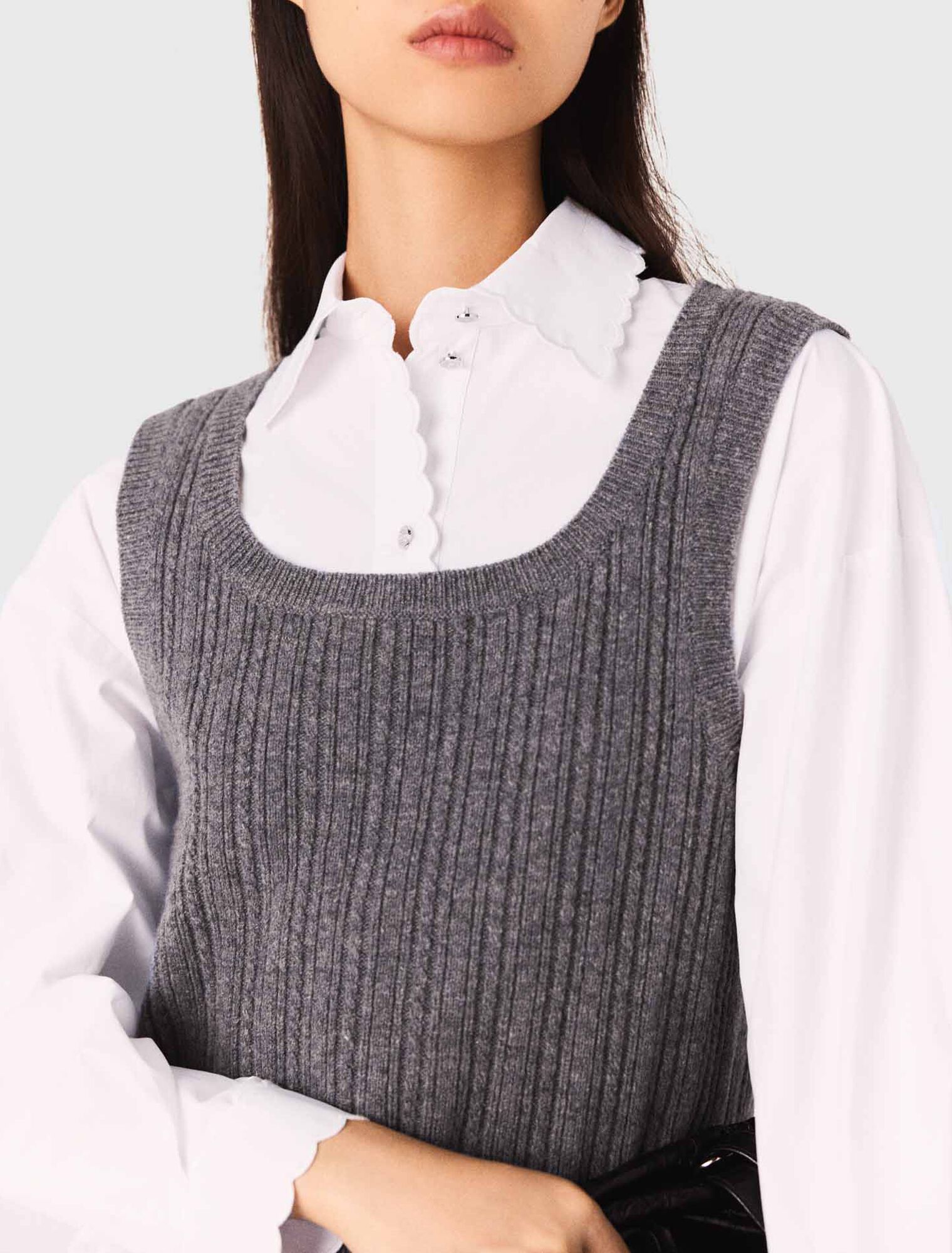 Top en maille et chemise amovible