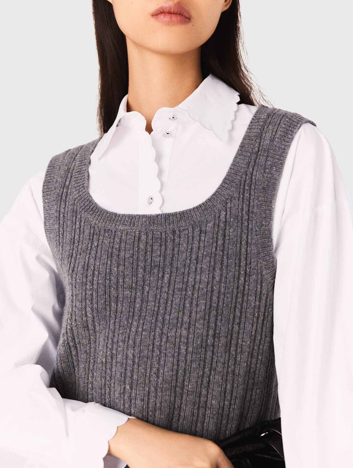 Top en maille et chemise amovible