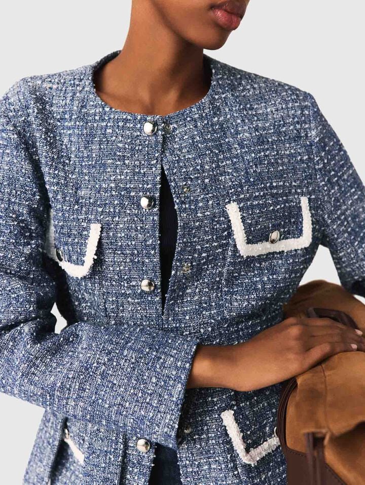 Veste 4 poches en tweed