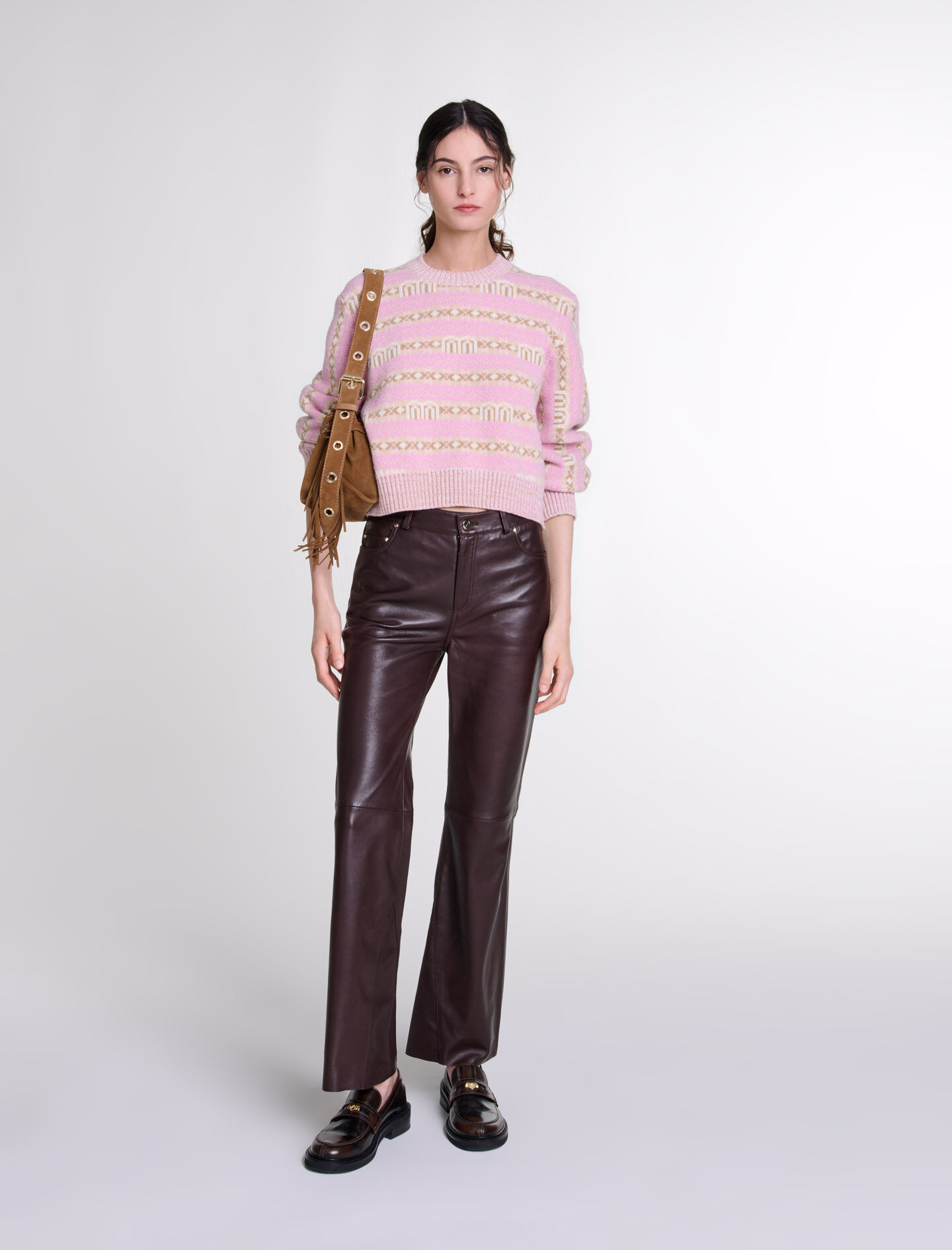 Pantalon cuir maje outlet