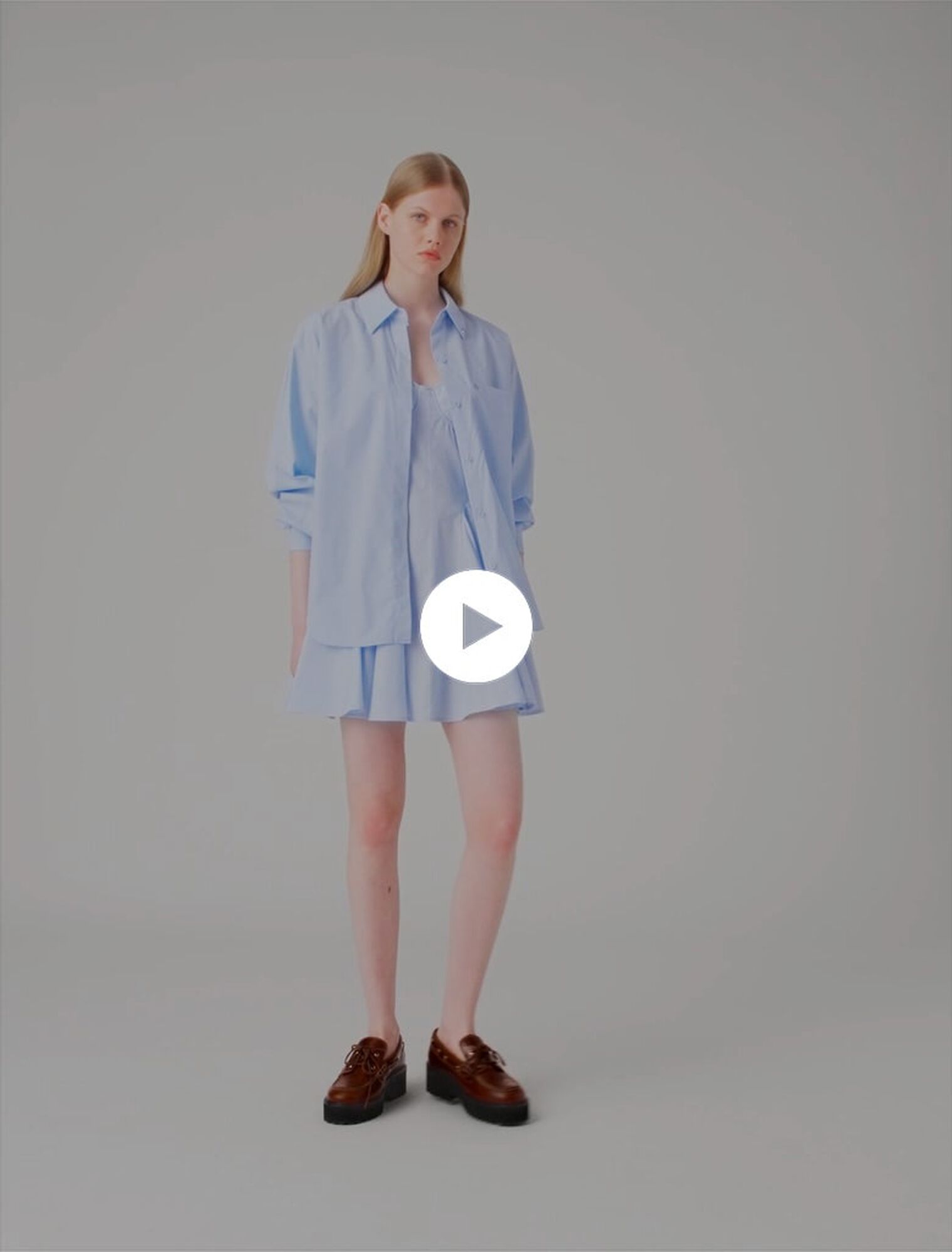 Chemise longue en popeline