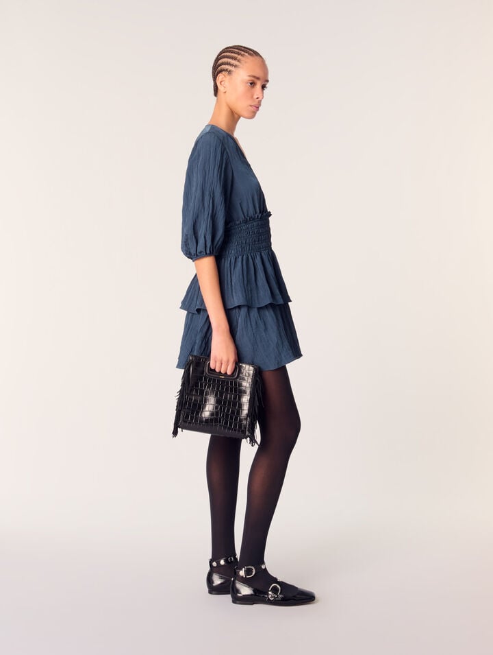Sac M en cuir effet croco