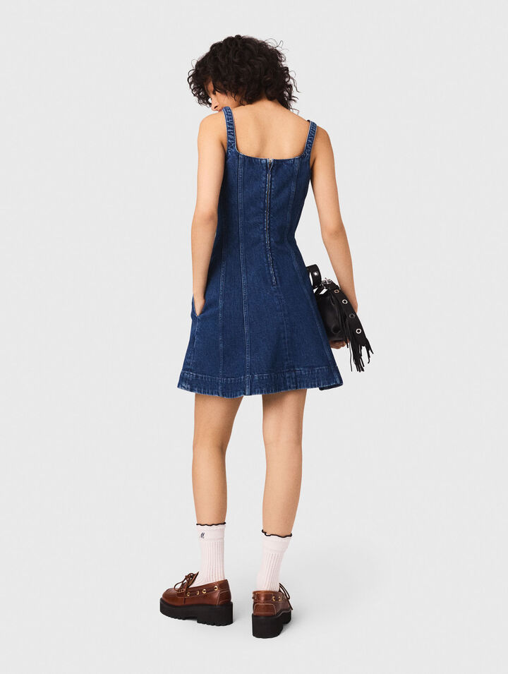 Robe babydoll courte en denim