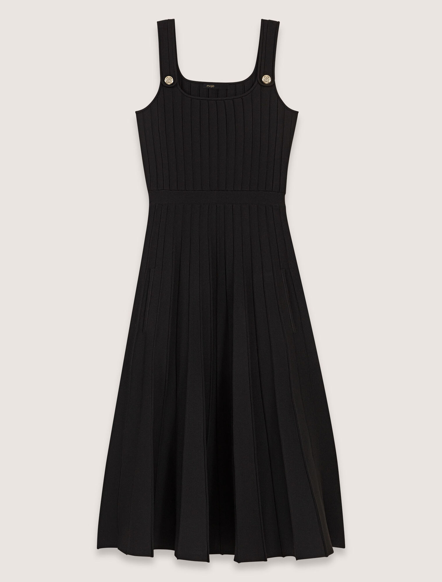 Robe midi en maille plissée