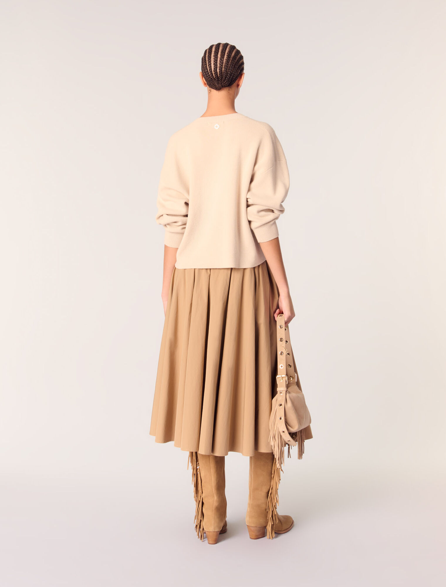 Pull col V en laine melangée