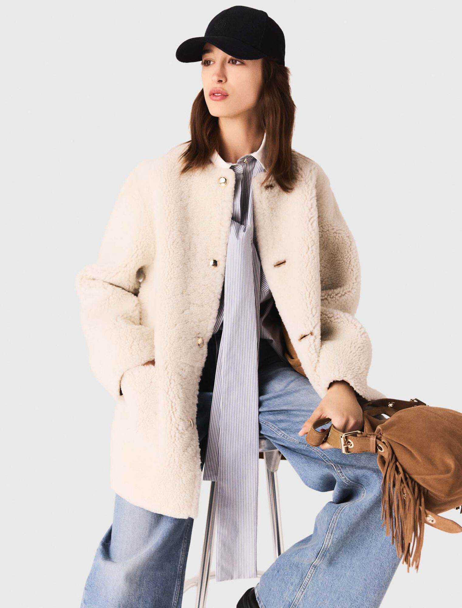 Manteau réversible en cuir