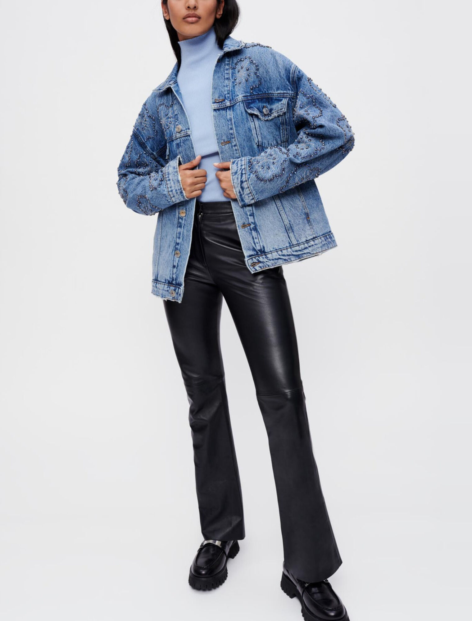 Pantalon en cuir noir