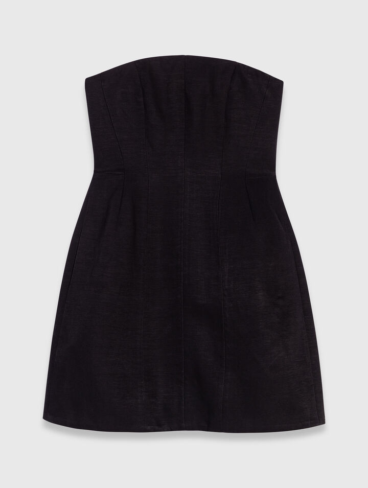 Robe bustier courte en lin
