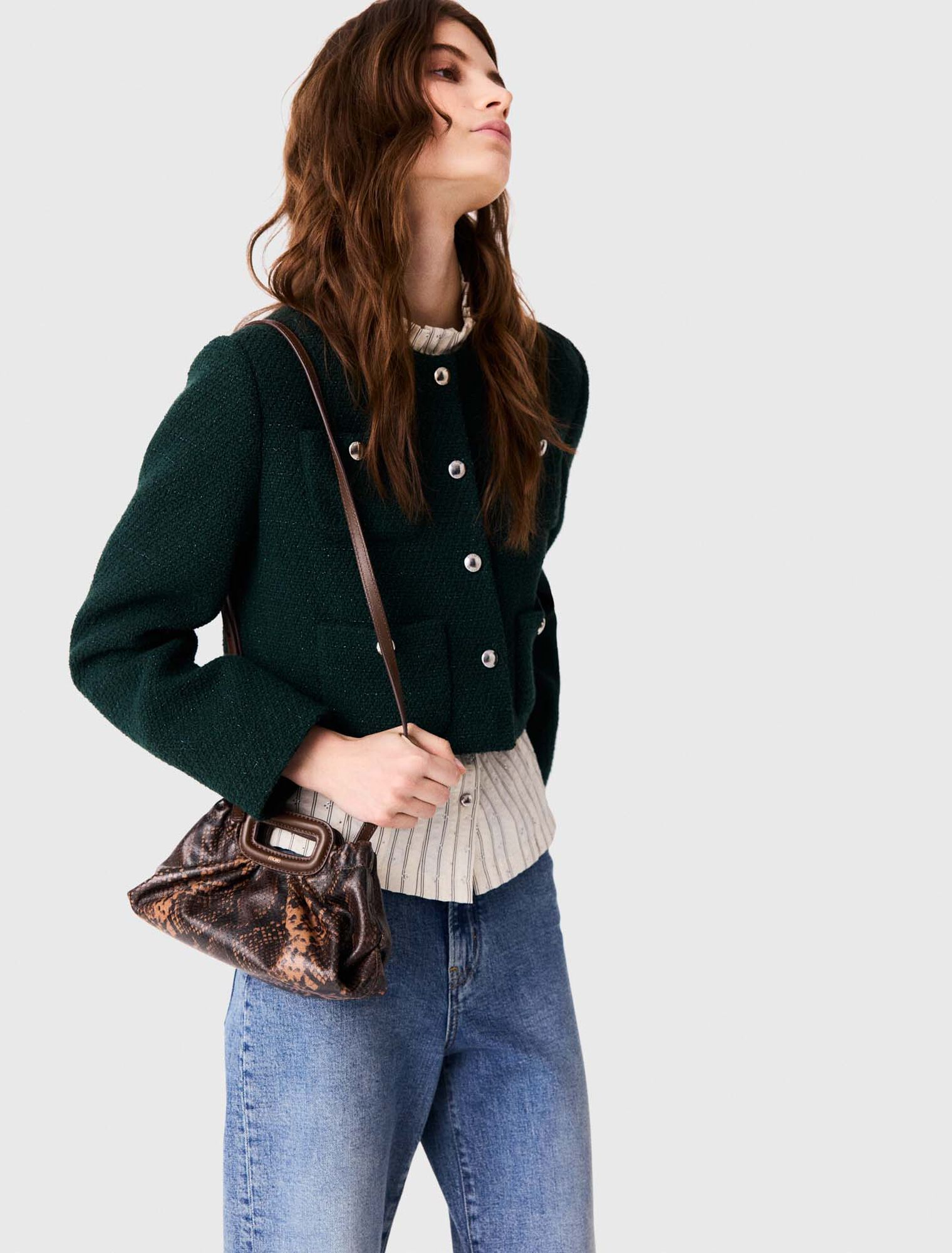 Milpli mini Clutch en cuir emboss&eacute;