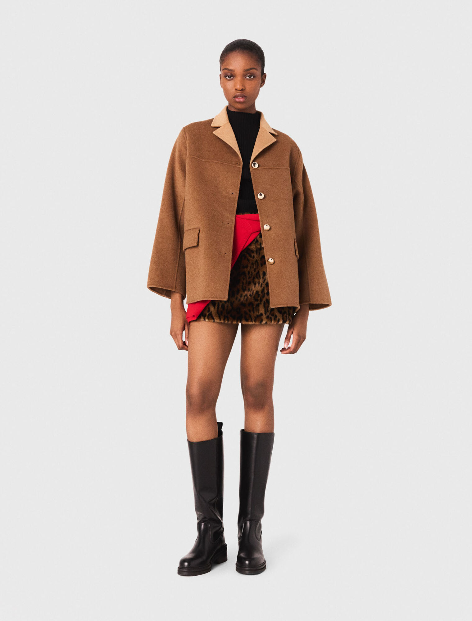 Manteau mi-long double face