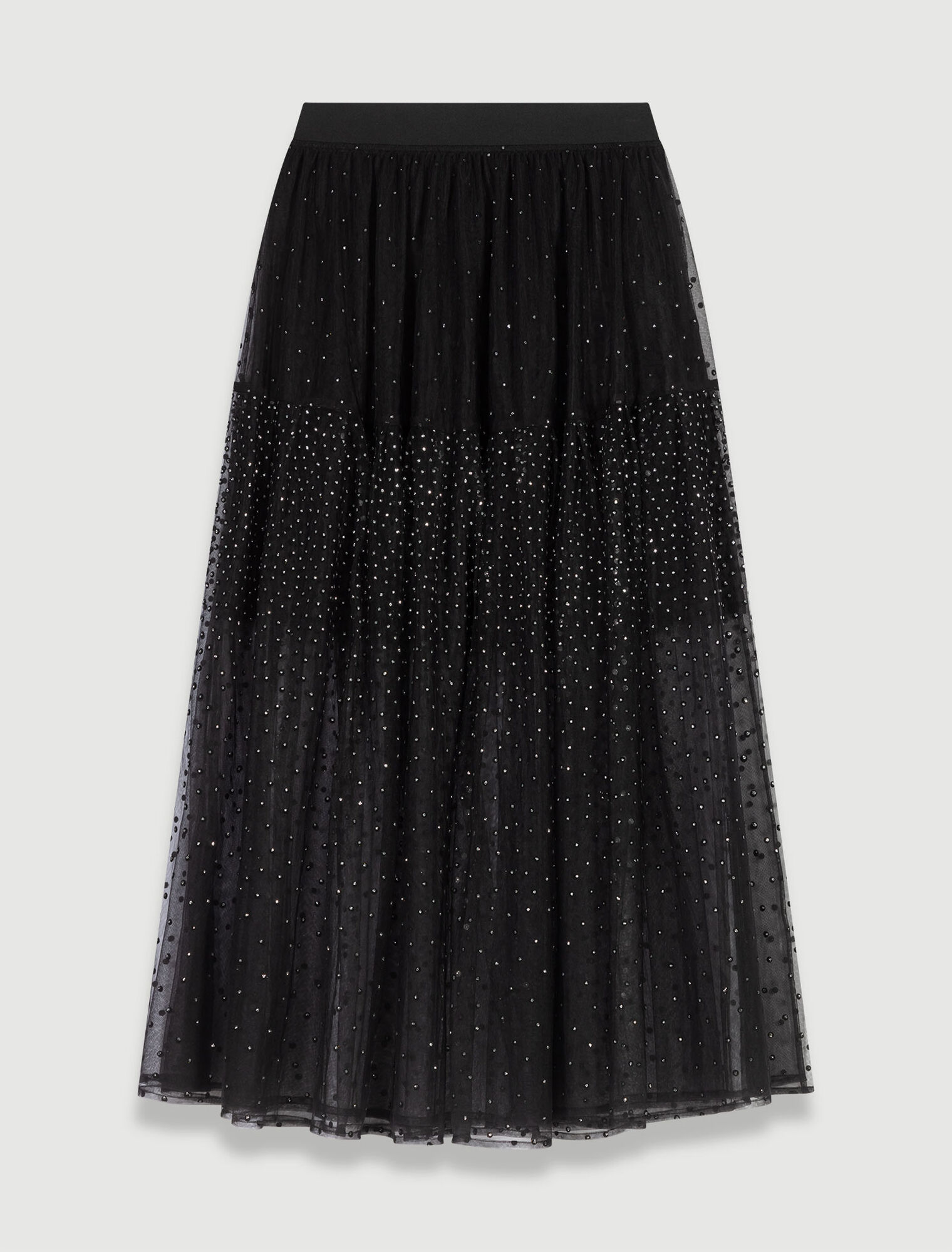Jupe longue en tulle à pois glitter