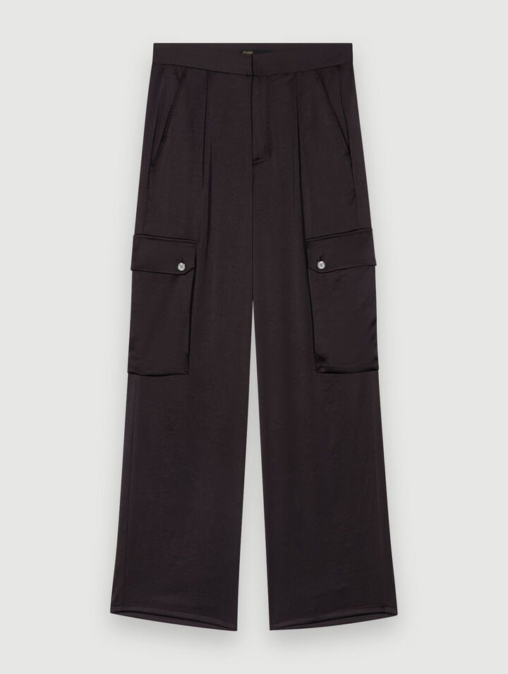 Pantalon cargo satiné