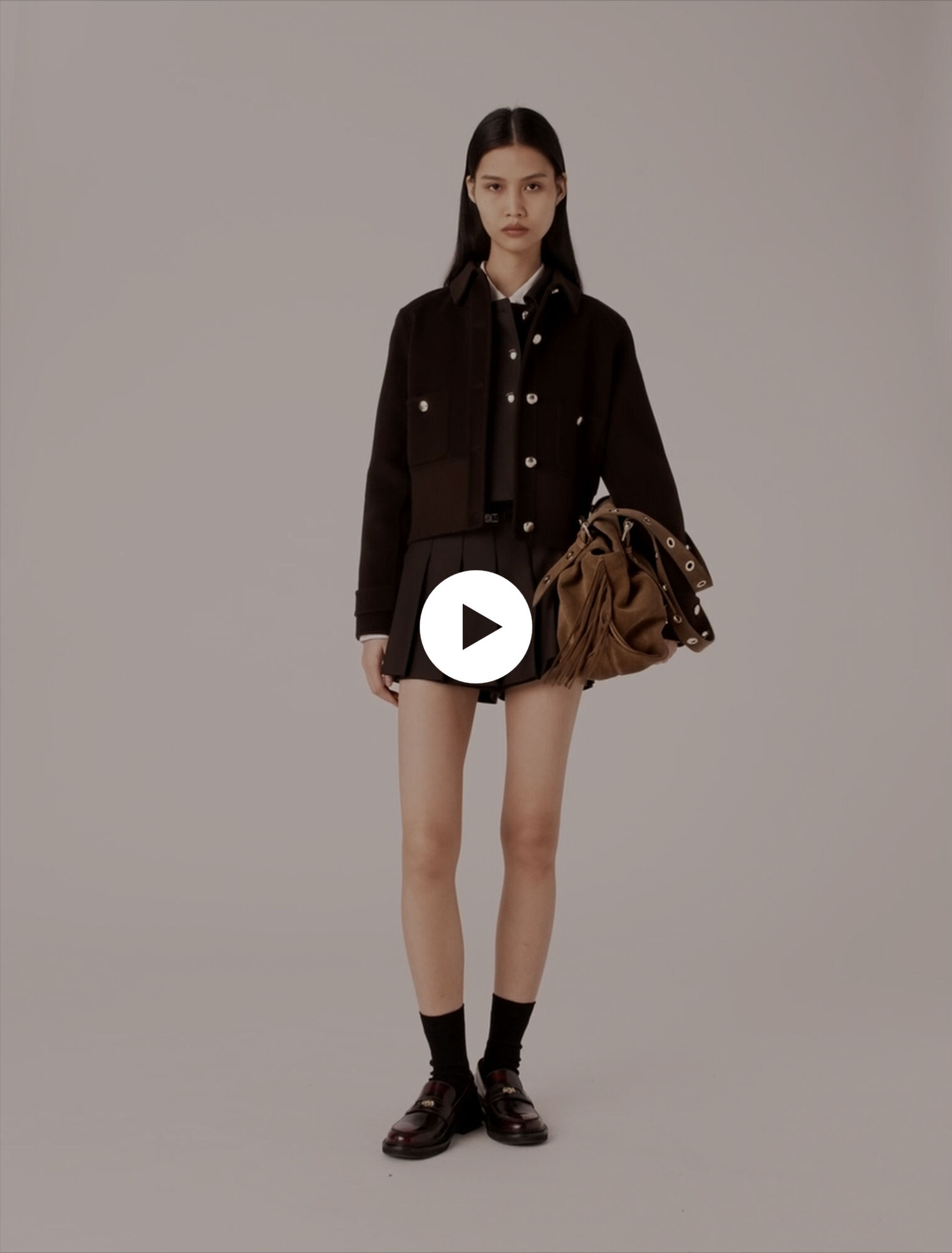 Manteau court double face