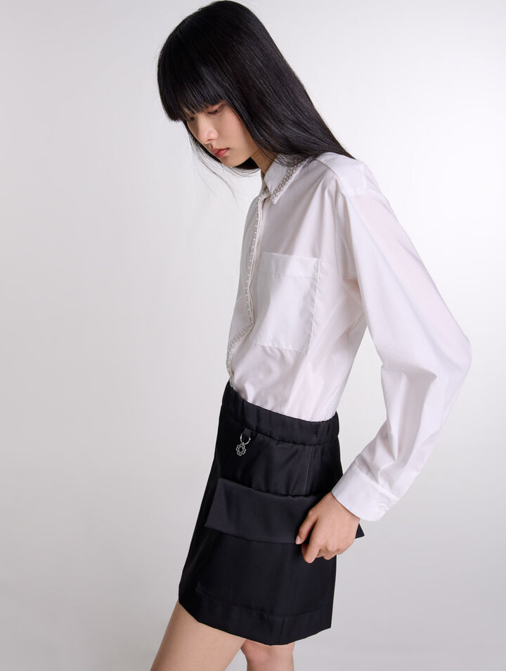 Jupe courte en satin