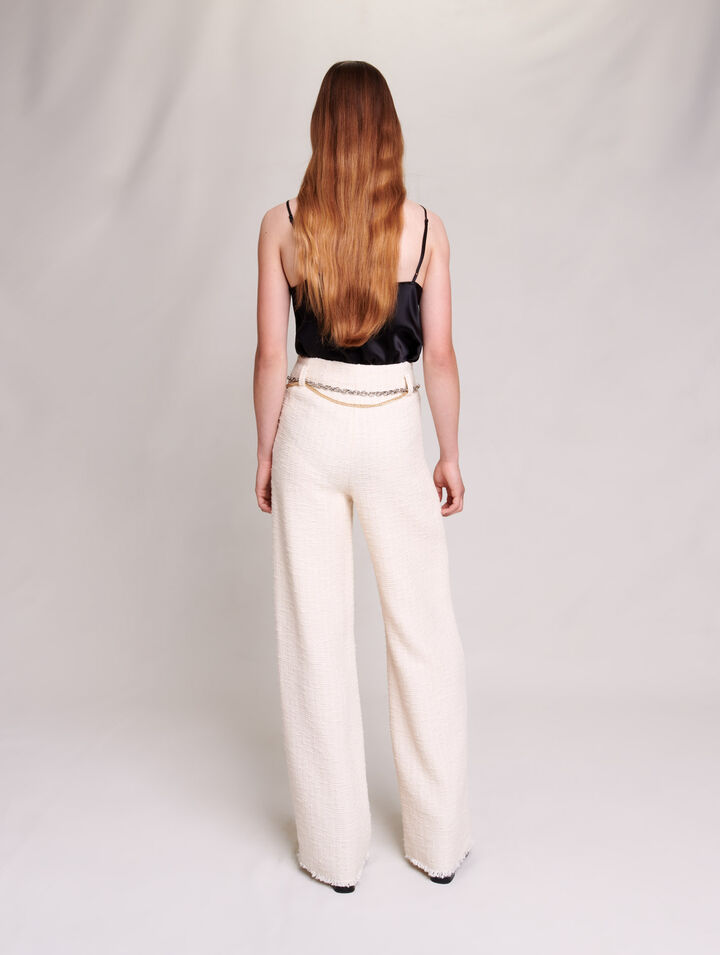 Pantalon large en tweed