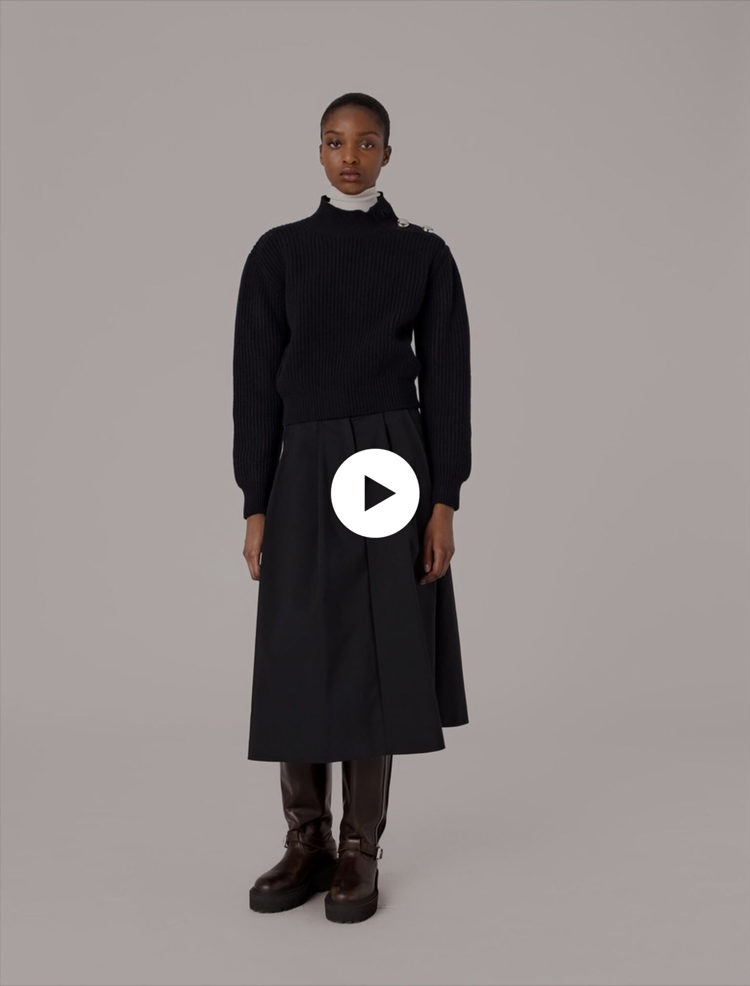 Pull en laine à col roulé