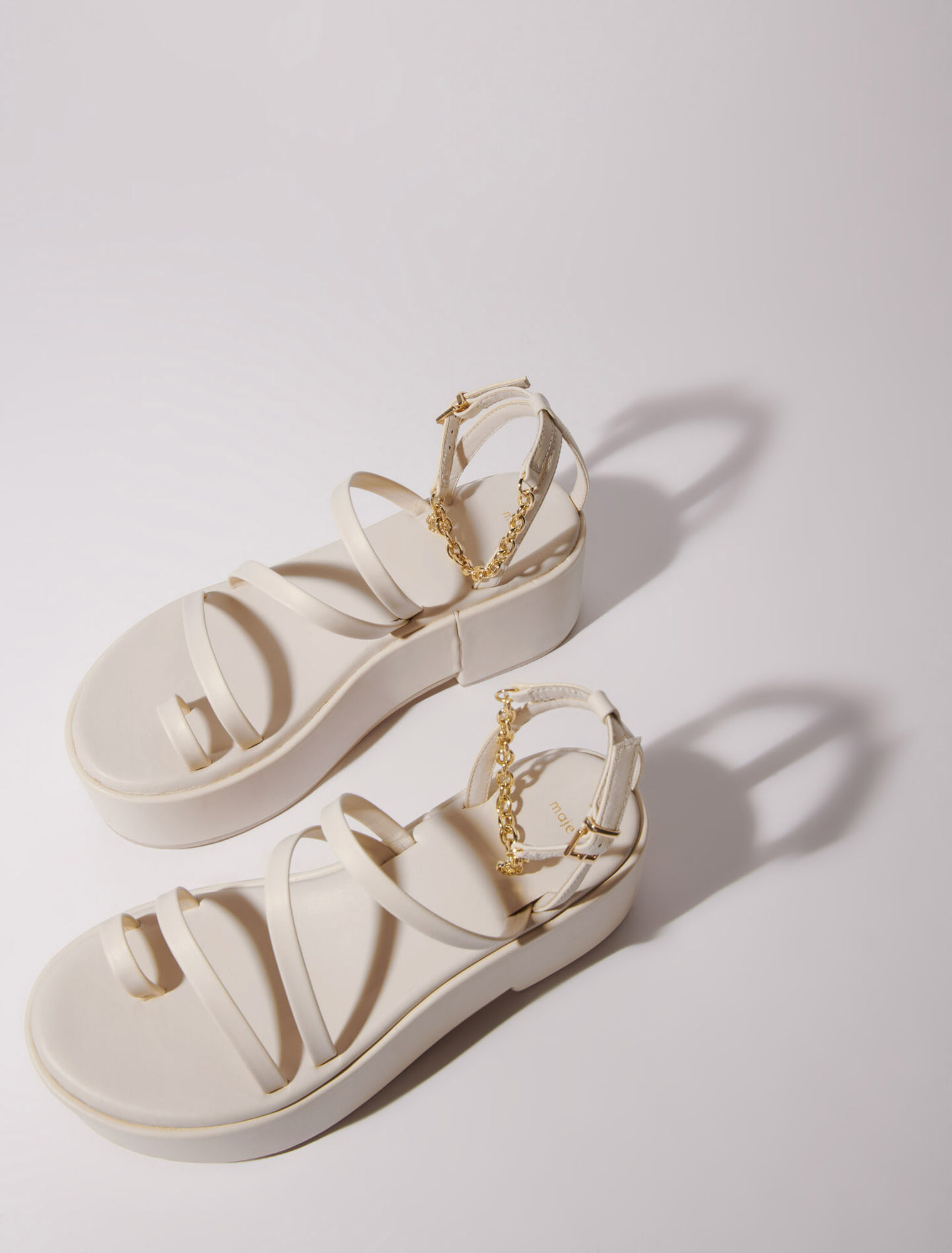 Sandales compensées en cuir