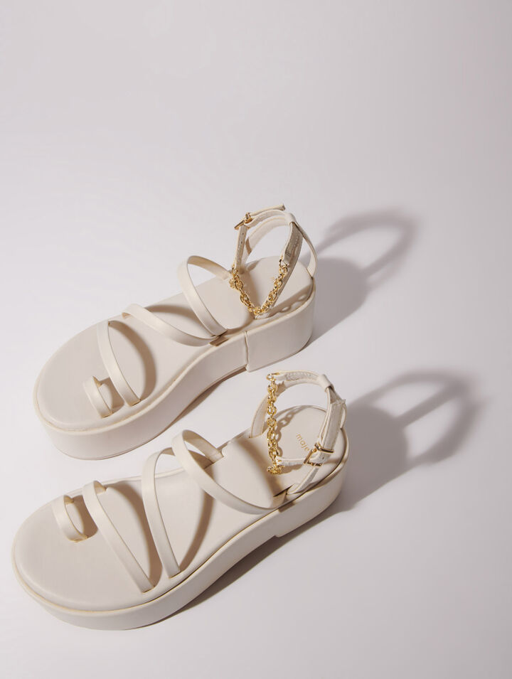 Sandales compensées en cuir