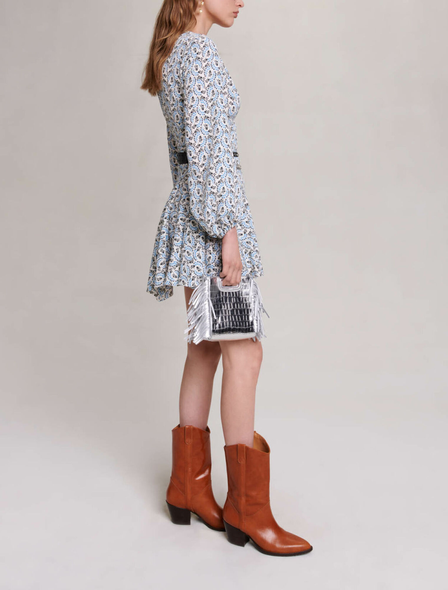 Robe courte en crêpe