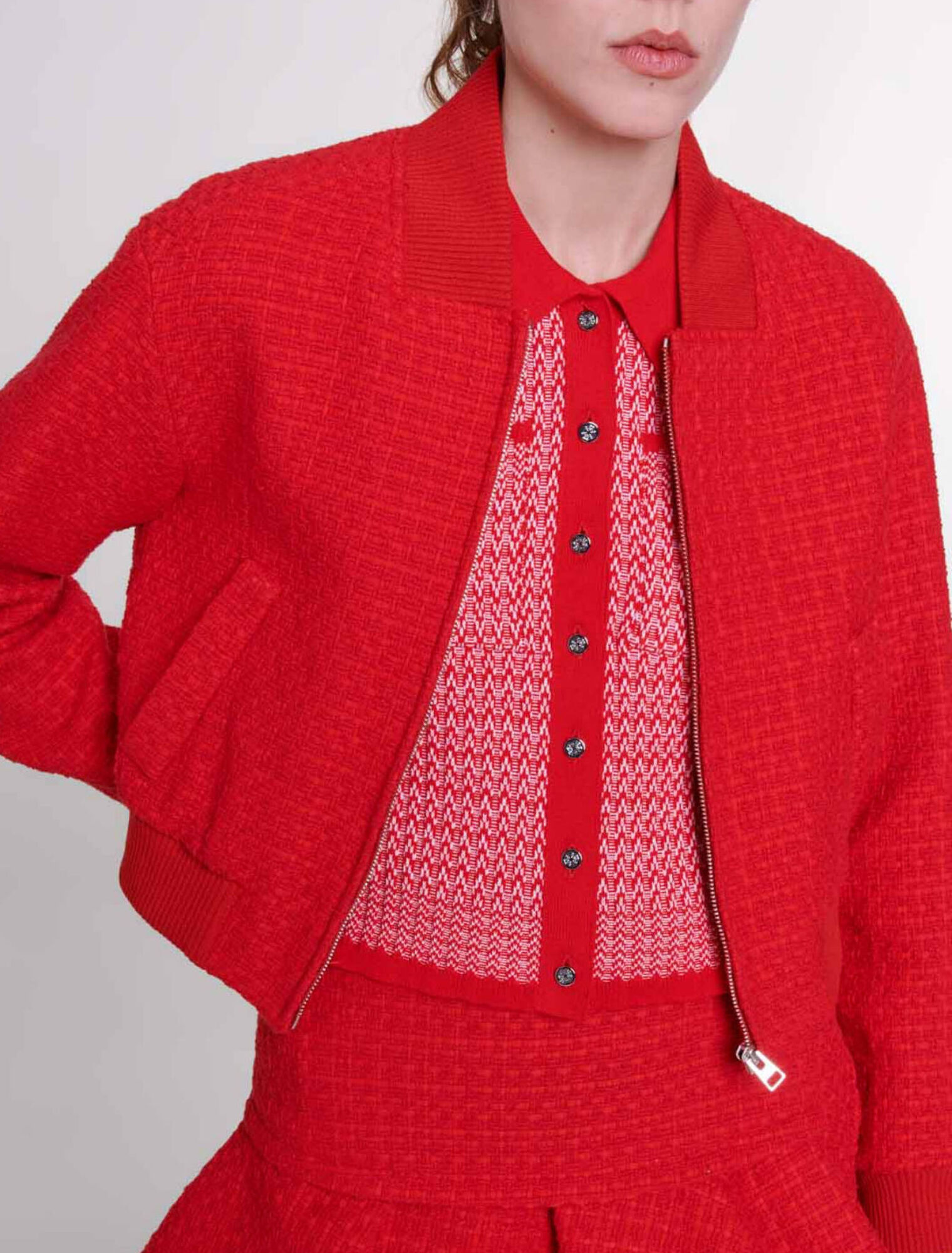 Blouson court en tweed