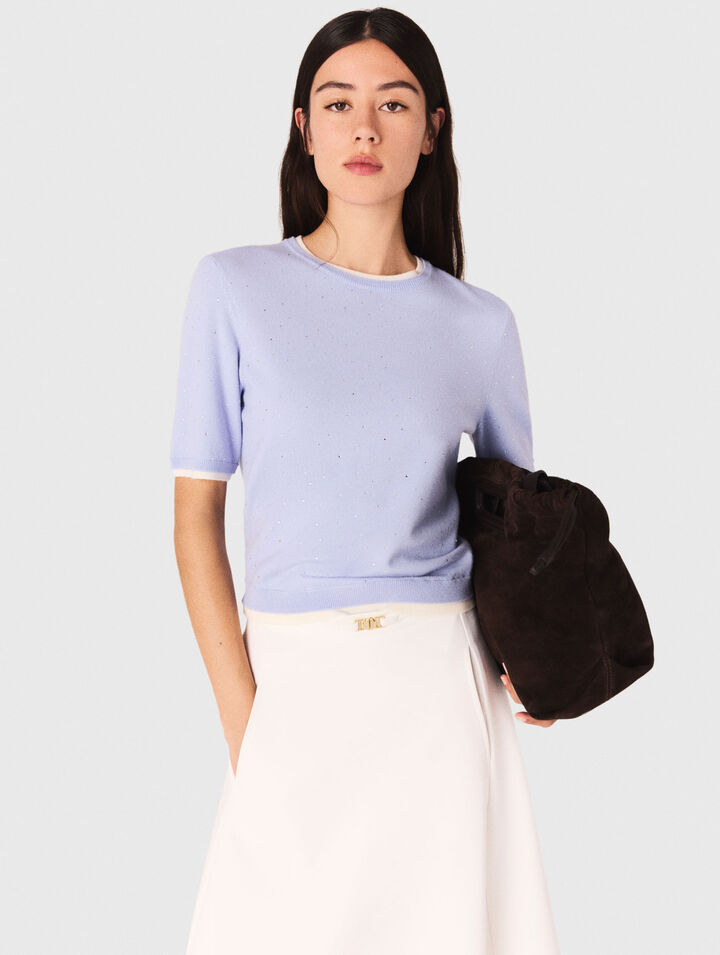 Pull 100% laine avec strass 